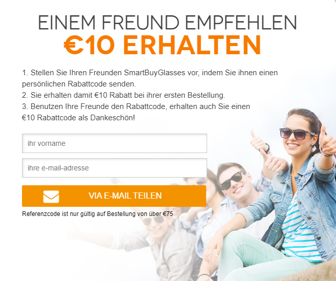 EINEM FREUND EMPFEHLEN & 10€ SmartBuyGlasses Gutschein ERHALTEN